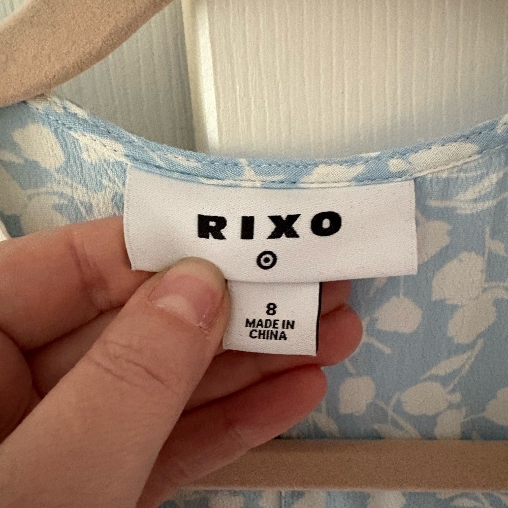 RIXO Light Blue Floral Maxi Dress Size 8 Runs Small - Picture 5 of 7